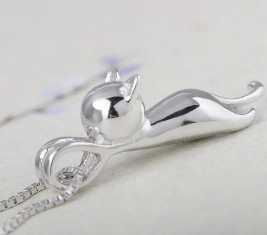 Silver Plated Necklaces for Women Cat Jewelry for Women