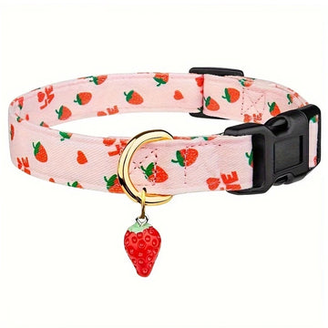 Pet Dog Collar With Fruit Metal Pendant